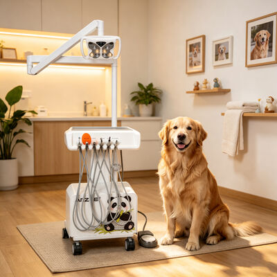 Portable Dental Unit with Butterfly LED Dental Lamp Mobile Dental Workstation Built-in Air Compressor Scaler Curing Light Suction System