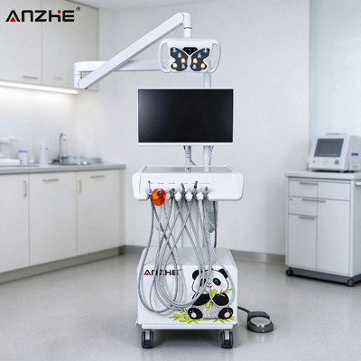 Mobile Pet Dental Treatment Unit All-in-one Veterinary Dental Cart With Intraoral Camera, Butterfly LED Light and Integrated PC